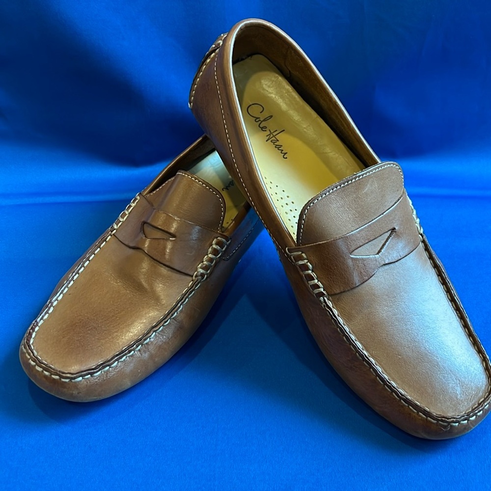 Cole Haan Mens Howland Penny Loafer in Saddle Tan Size 9